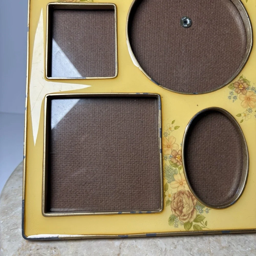 The Bucklers Inc Fifth Ave NY Large Collage‎ Picture Frame Floral Enamel Yellow